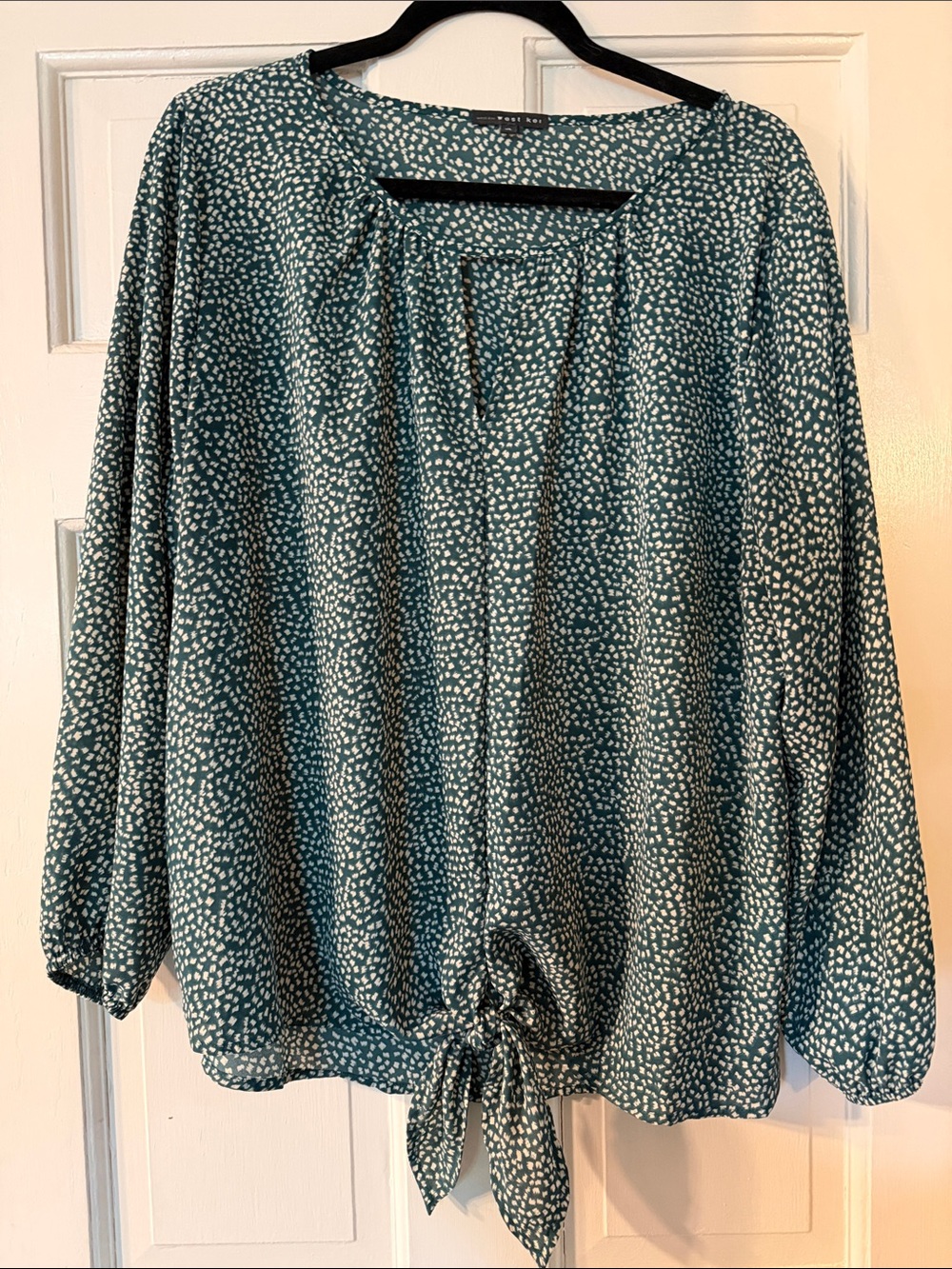 Stitch Fix West Kei teal Printed Tie-Hem Tunic